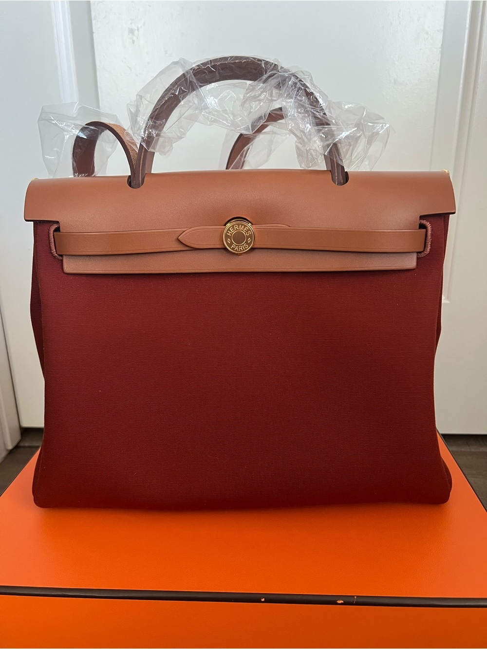 Hermès Herbag Zip RT 31 Verso Hunter Cow/Bico Officier Canvas - Picture 7 of 16